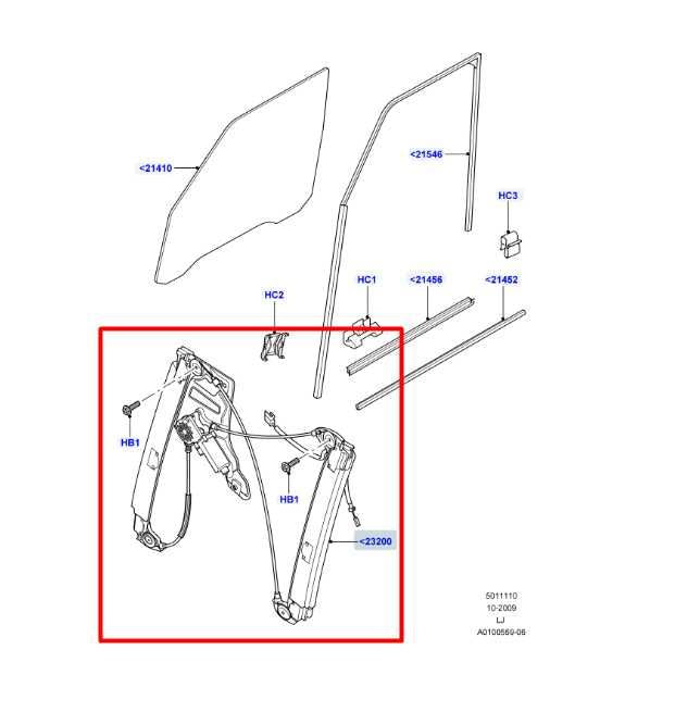 03-09 Land Rover Range Rover FR RH Door Window Regulator w/ Motor CUH000182 OEM - Alshned Auto Parts