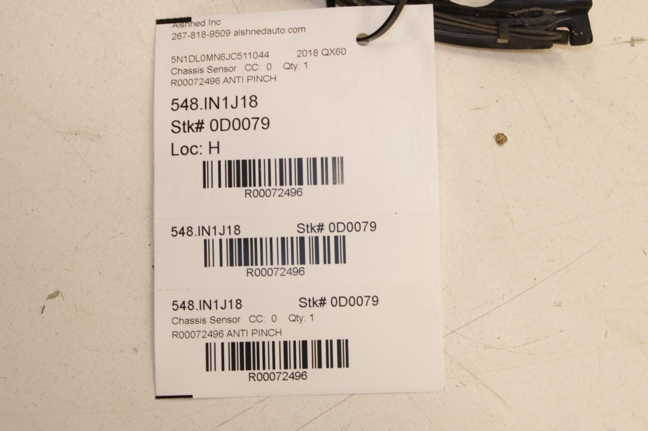 16-20 Infiniti QX60 FWD Rear Liftgate Right and Left Side Anti Pinch Sensor Set - Alshned Auto Parts