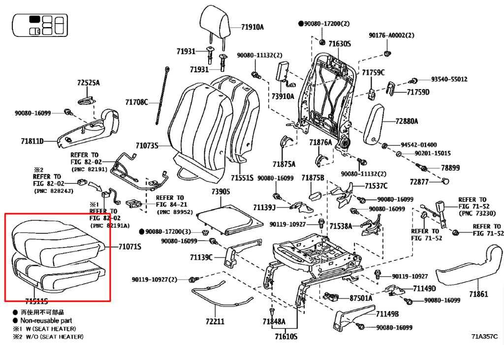 14-19 Toyota Sienna LE 3.5L Front Passenger Right Side Seat Lower Cushion Cloth - Alshned Auto Parts