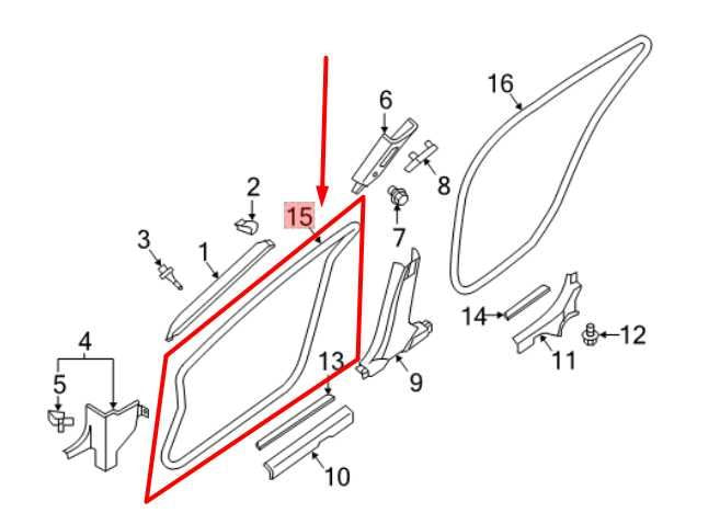 2016-2021 Nissan Maxima FR Right Door On Body Weather Strip Seal 76921-9DJ1A OEM - Alshned Auto Parts