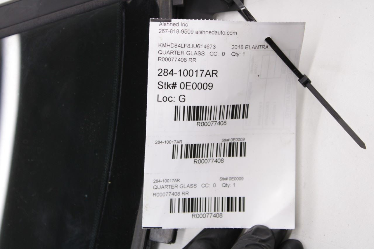 2017-20 Hyundai Elantra Value Edition Rear Right Door Vent Glass w/ Run Channel - Alshned Auto Parts