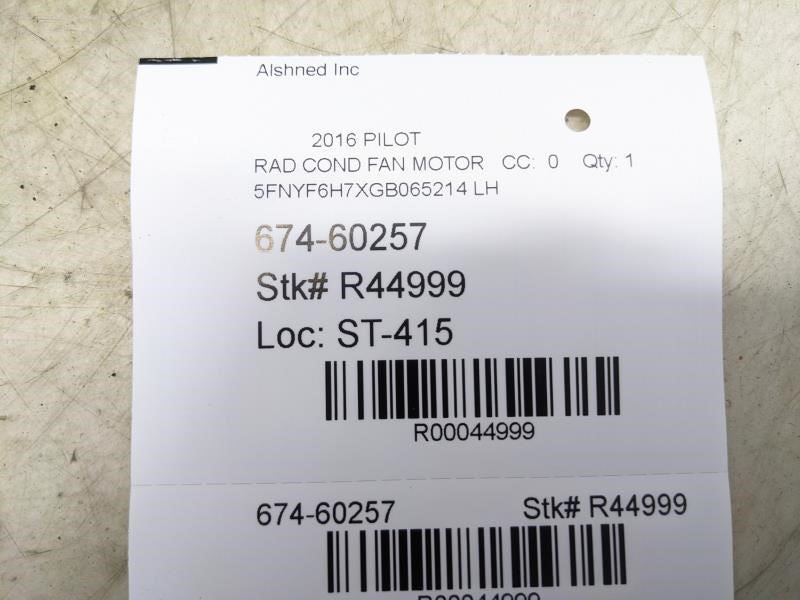 2016-2021 Honda Pilot Left Radiator Cooling Fan Motor Assembly 19015-5J6-A01 OEM - Alshned Auto Parts