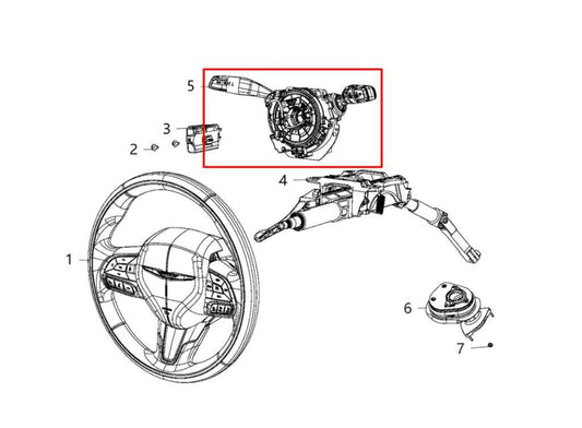2017-24 Chrysler Pacifica Limited Steering Column Light Turn Signal Wiper Switch - Alshned Auto Parts