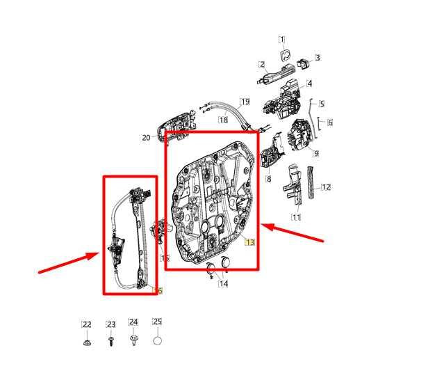 2021-2024 Jeep Gladiator FR Left Door Window Regulator w/ Carrier 68301893AA OEM - Alshned Auto Parts