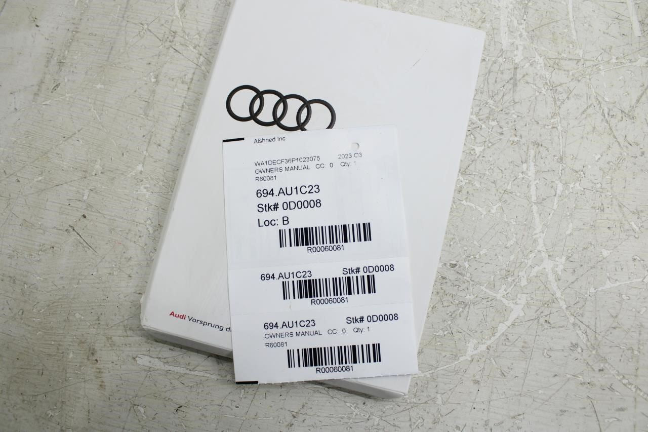 2023 Audi Q3 Owners Manual Set R60081 - Alshned Auto Parts