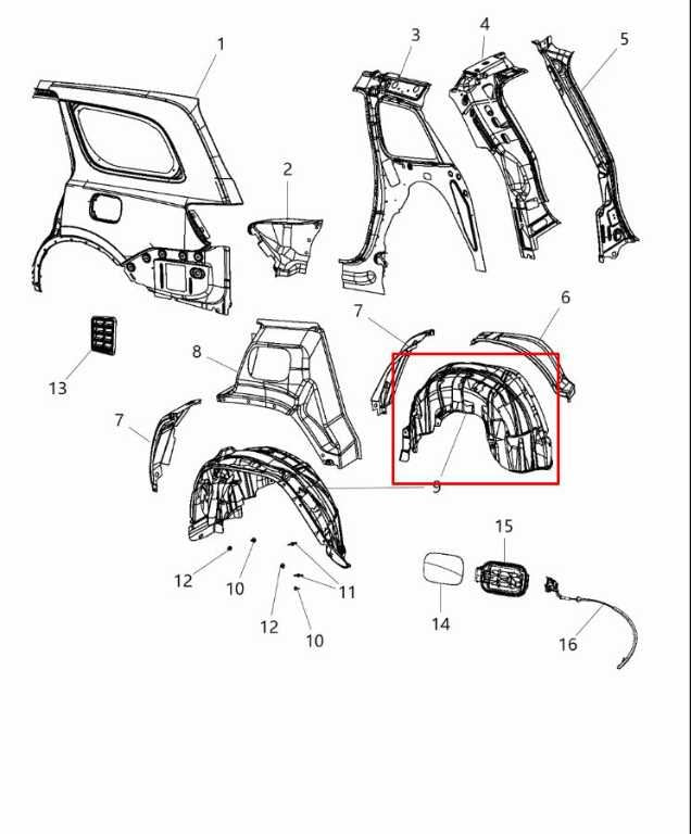 11-25 Dodge Durango SXT Rear Right Passenger Side Wheelhouse Liner Splash Shield - Alshned Auto Parts