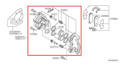 2015-2024 Nissan Murano Platinum Front Right Side Brake Disc Caliper 41001-3JA0A - Alshned Auto Parts