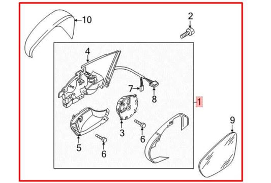 16-18 Volkswagen Passat SE Driver Left Side Rear View Mirror 561-857-507-BD-9B9 - Alshned Auto Parts