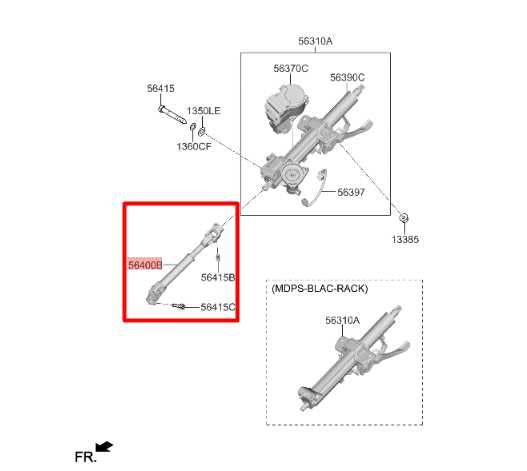 20-22 Hyundai Sonata SE Steering Column Intermediate Lower Shaft 56400-L0000 OEM - Alshned Auto Parts