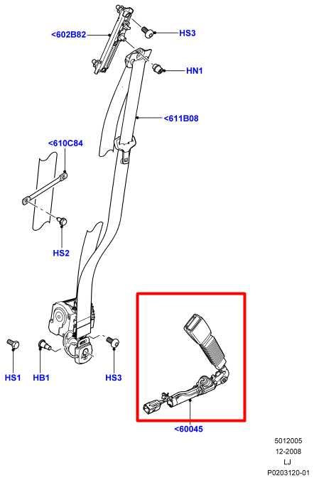 2007-12 Land Rover Range Rover HSE 5.0L Front Driver Left Side Seat Belt Buckle1