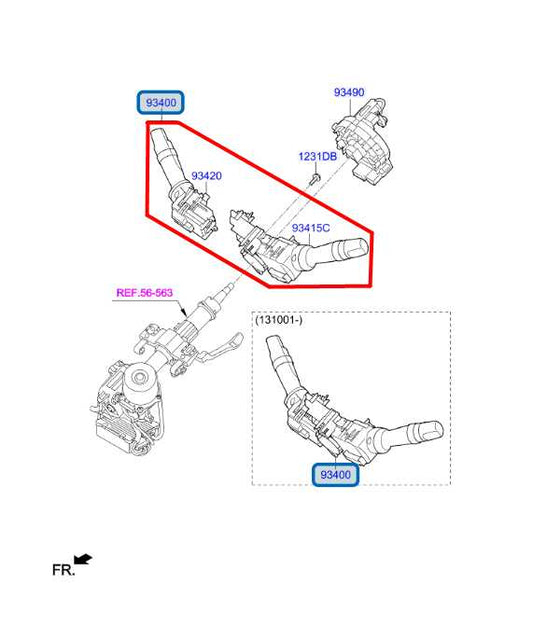 2011-17 Hyundai Veloster 1.6L FWD Steering Column Light Turn Signal Wiper Switch - Alshned Auto Parts