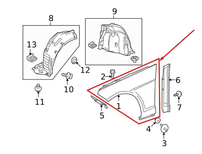 2010-2016 Mercedes-Benz E350 Sport 4Matic Front Left Fender Panel 212-880-11-18 - Alshned Auto Parts