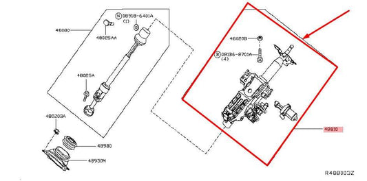 2013-2020 Nissan Pathfinder Steering Column Assembly 48810-3KA1B OEM - Alshned Auto Parts