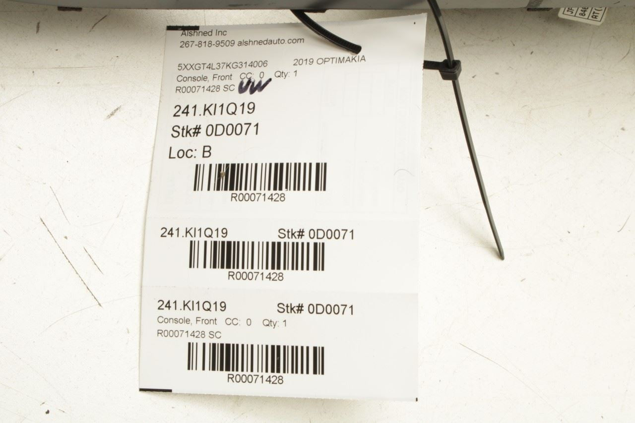 19-20 Kia Optima LX Center Console Shifter Bezel Trim Cover Panel w/ Cup Holder - Alshned Auto Parts