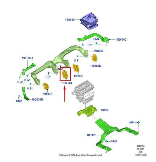 18-21 Ford Expedition FR LH Dash Air Vent Grille Inner FL3Z-19893-AP OEM *ReaD* - Alshned Auto Parts