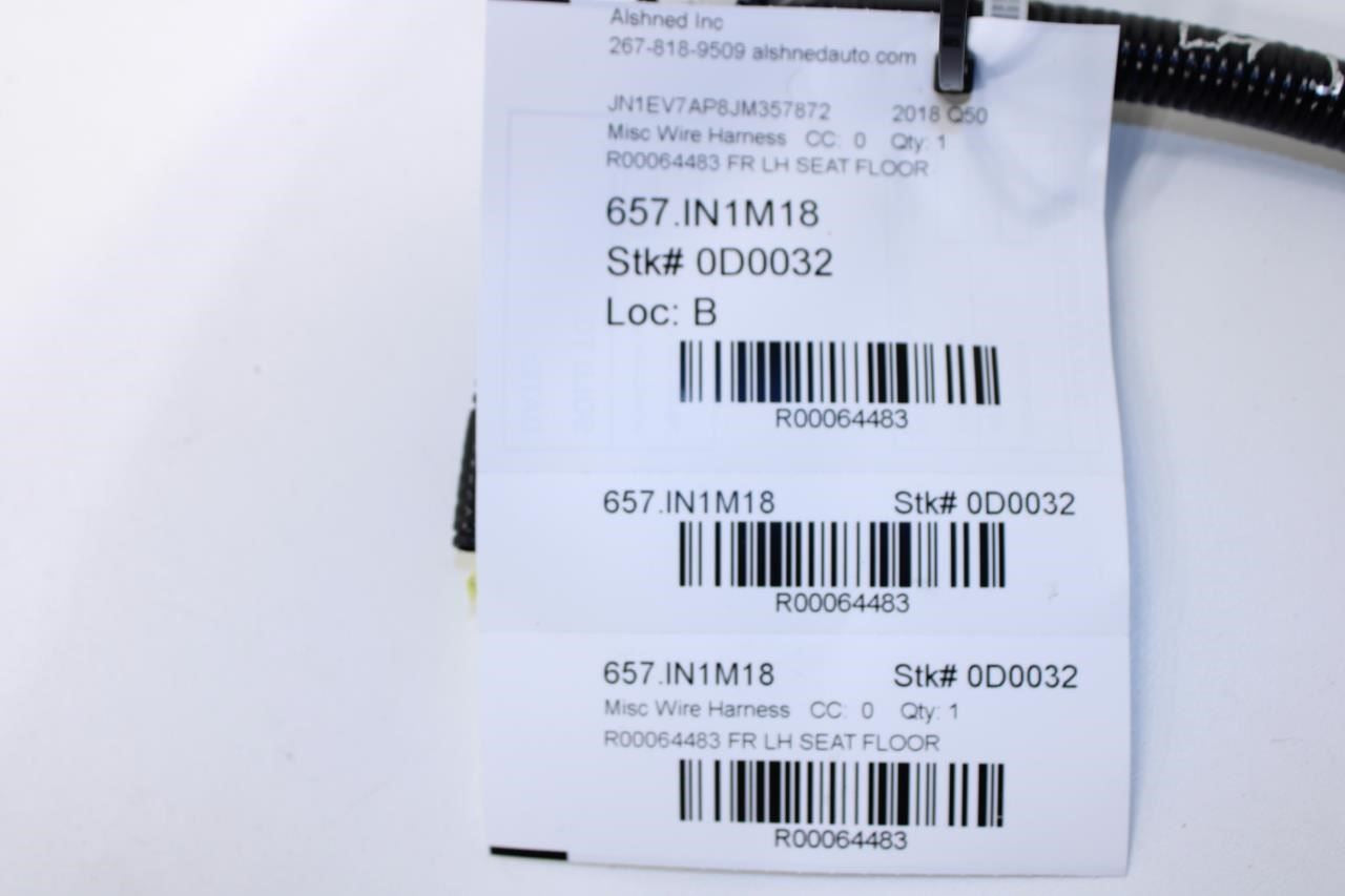 2014-2024 Infiniti Q50 Luxe RWD Front Left Driver Seat Floor Wire Harness Cut - Alshned Auto Parts