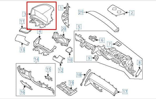 2022-2024 Hyundai Tucson SEL Dash Speedometer Cluster Bezel Trim 84830-CW000-NNB - Alshned Auto Parts