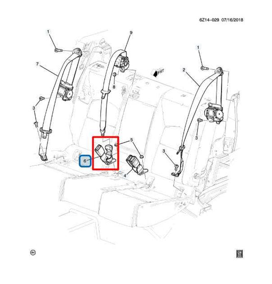 20-24 Cadillac XT4 Premium Rear Right Side 2nd Row Seat Belt Buckle 84916932 OEM - Alshned Auto Parts