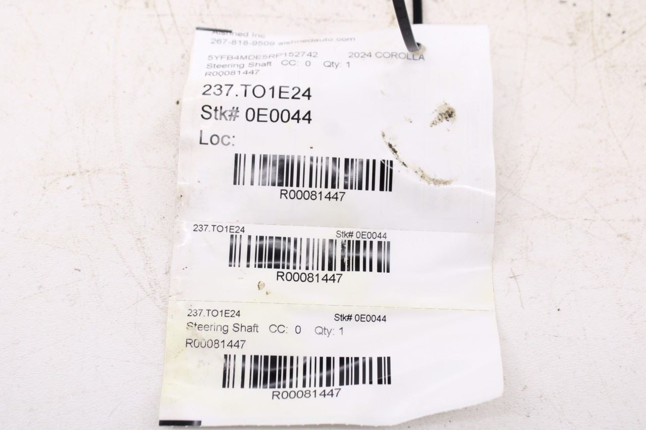 2022-2024 Toyota Corolla LE 2.0L FWD Steering Column Intermediate Lower Shaft - Alshned Auto Parts