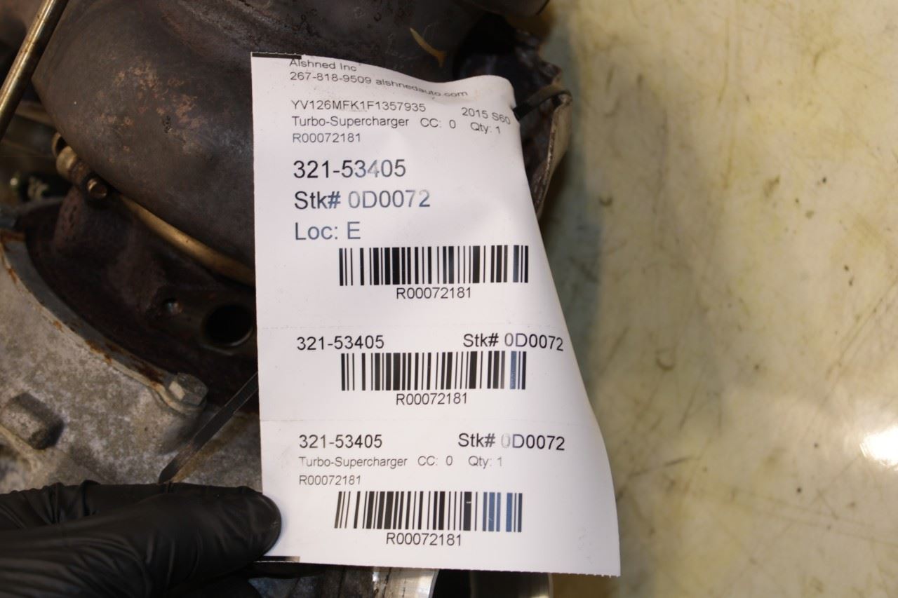 2015-2018 Volvo S60 2.0L turbo Engine Turbocharger VIN 26 4th and 5th digit 105K - Alshned Auto Parts