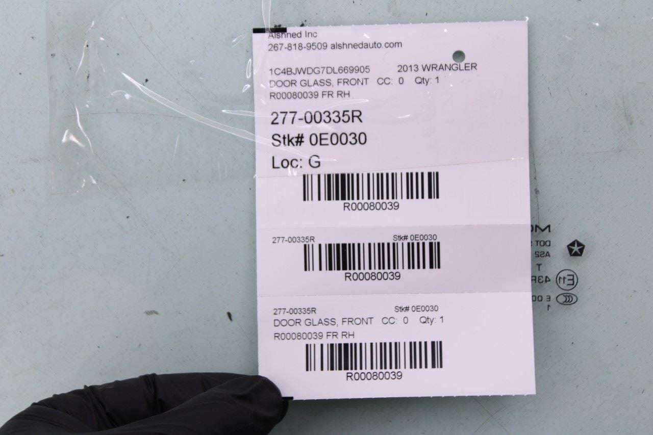 2007-2017 Jeep Wrangler Unlimited Sport Front Right Door Window Glass 55395248AB - Alshned Auto Parts