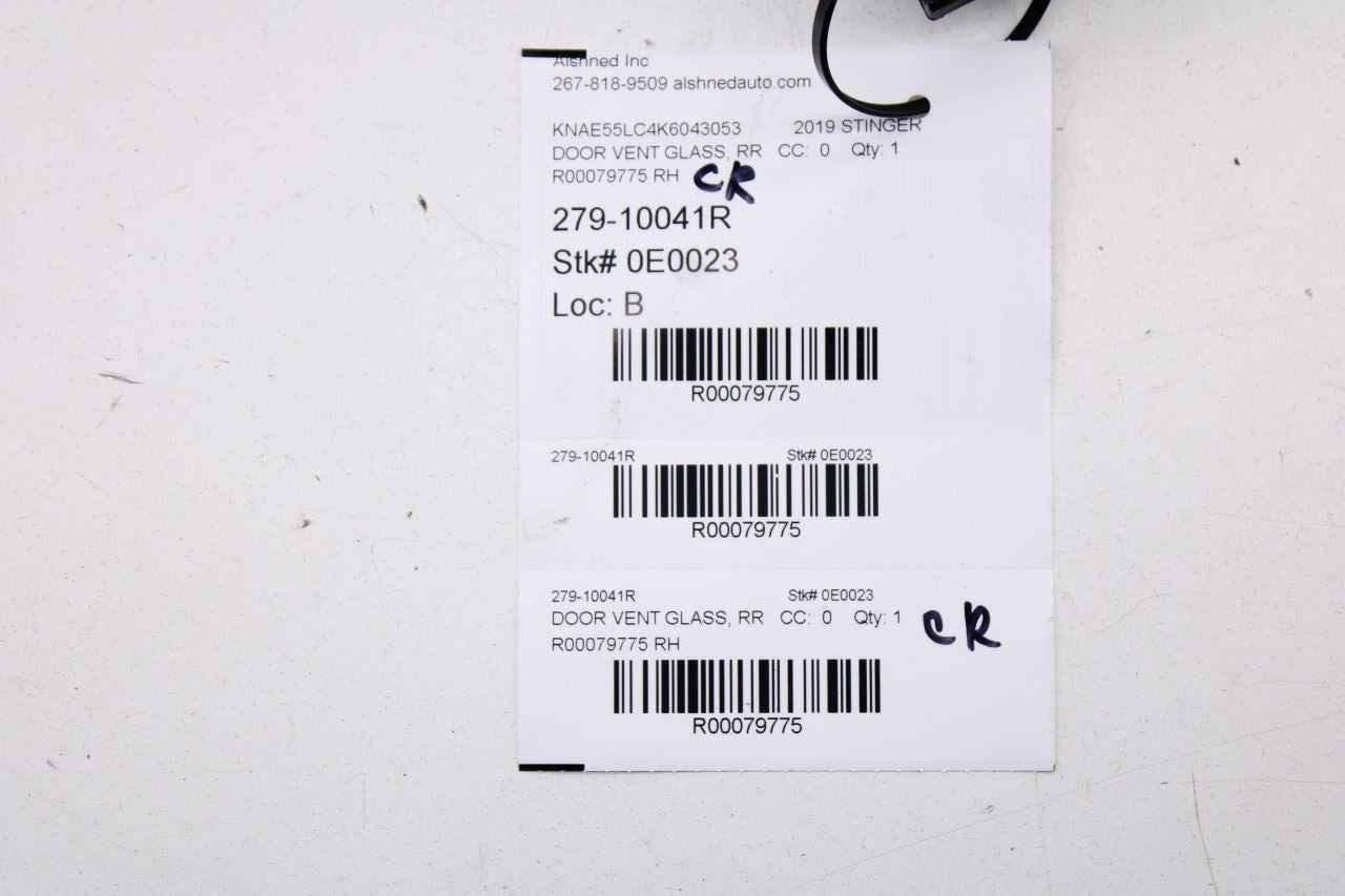2018-23 KIA Stinger GT2 AWD Rear Right Side Door Window Fixed Vent Glass *ReaD* - Alshned Auto Parts