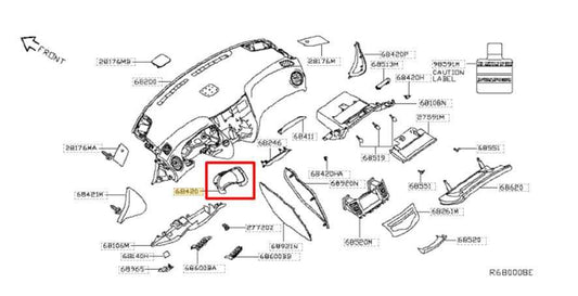 2014-20 Infiniti QX60 Dash Speedometer Cluster Bezel Cover Trim 68240-9NB0A OEM - Alshned Auto Parts