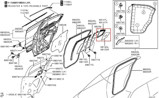 18-25 Mitsubishi Eclipse Cross ES Rear Right Door Quarter Window Glass 5740A226 - Alshned Auto Parts