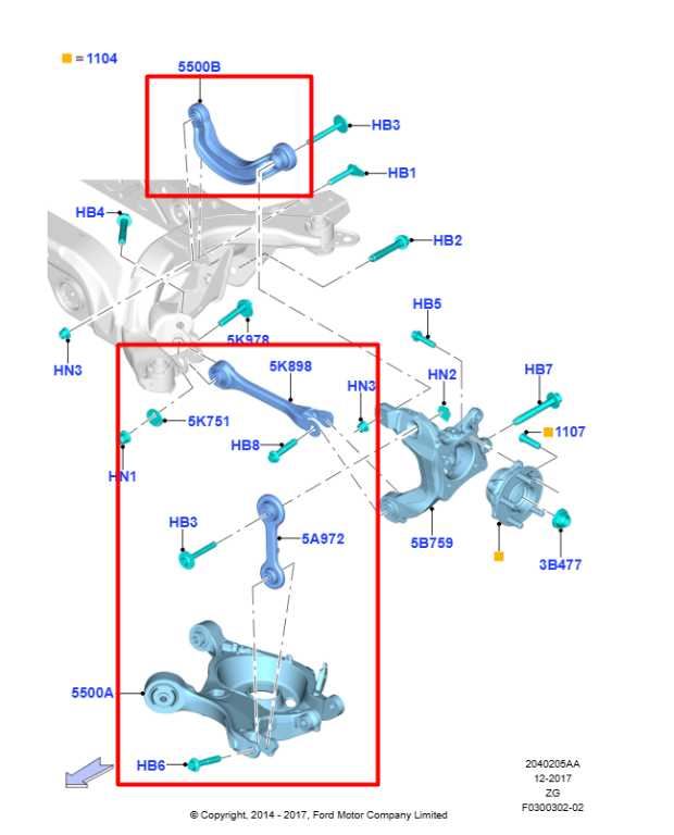 15-23 Ford Mustang Convertible V6 RWD Rear Passenger Right Side Control Arm Set1