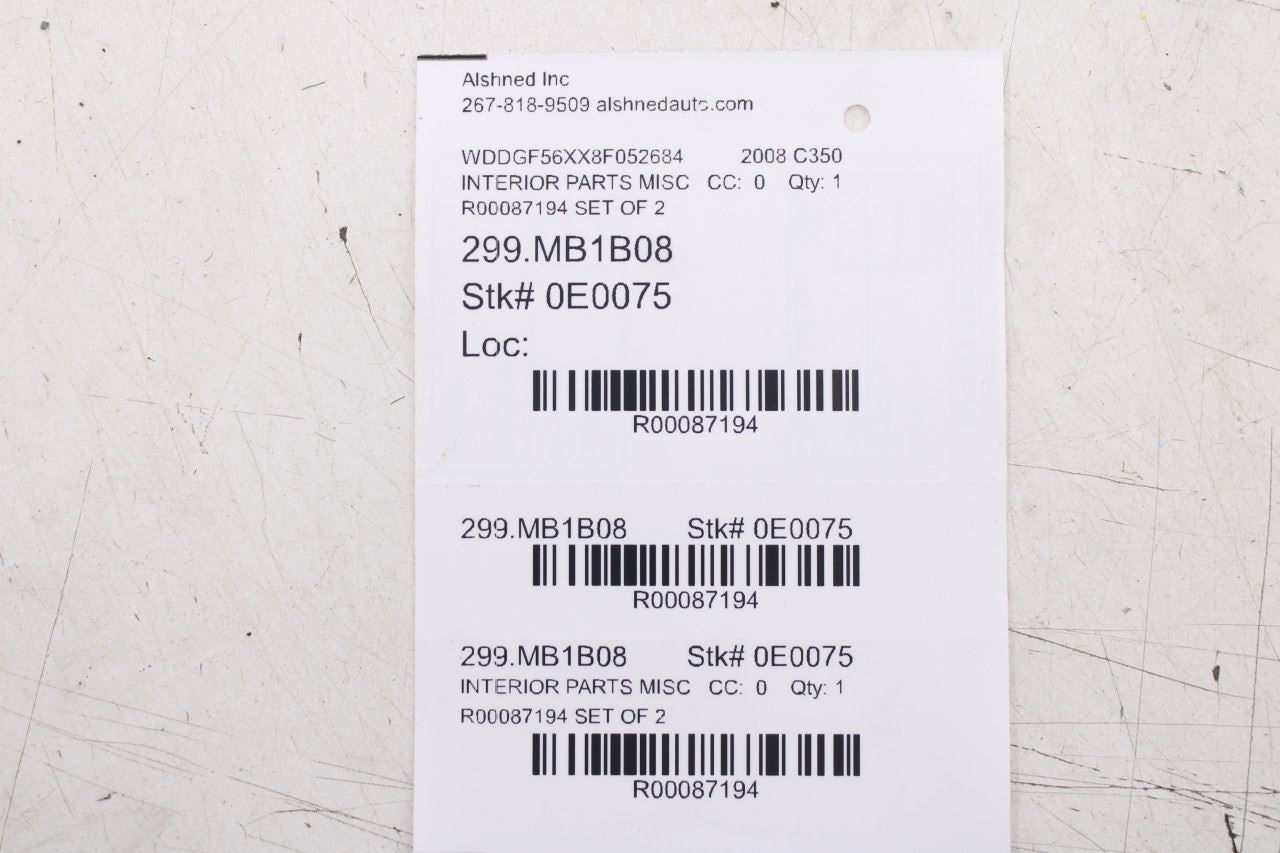 2008-14 Mercedes-Benz C350 Sport Front Right and Left A-Pillar Interior Trim Set - Alshned Auto Parts