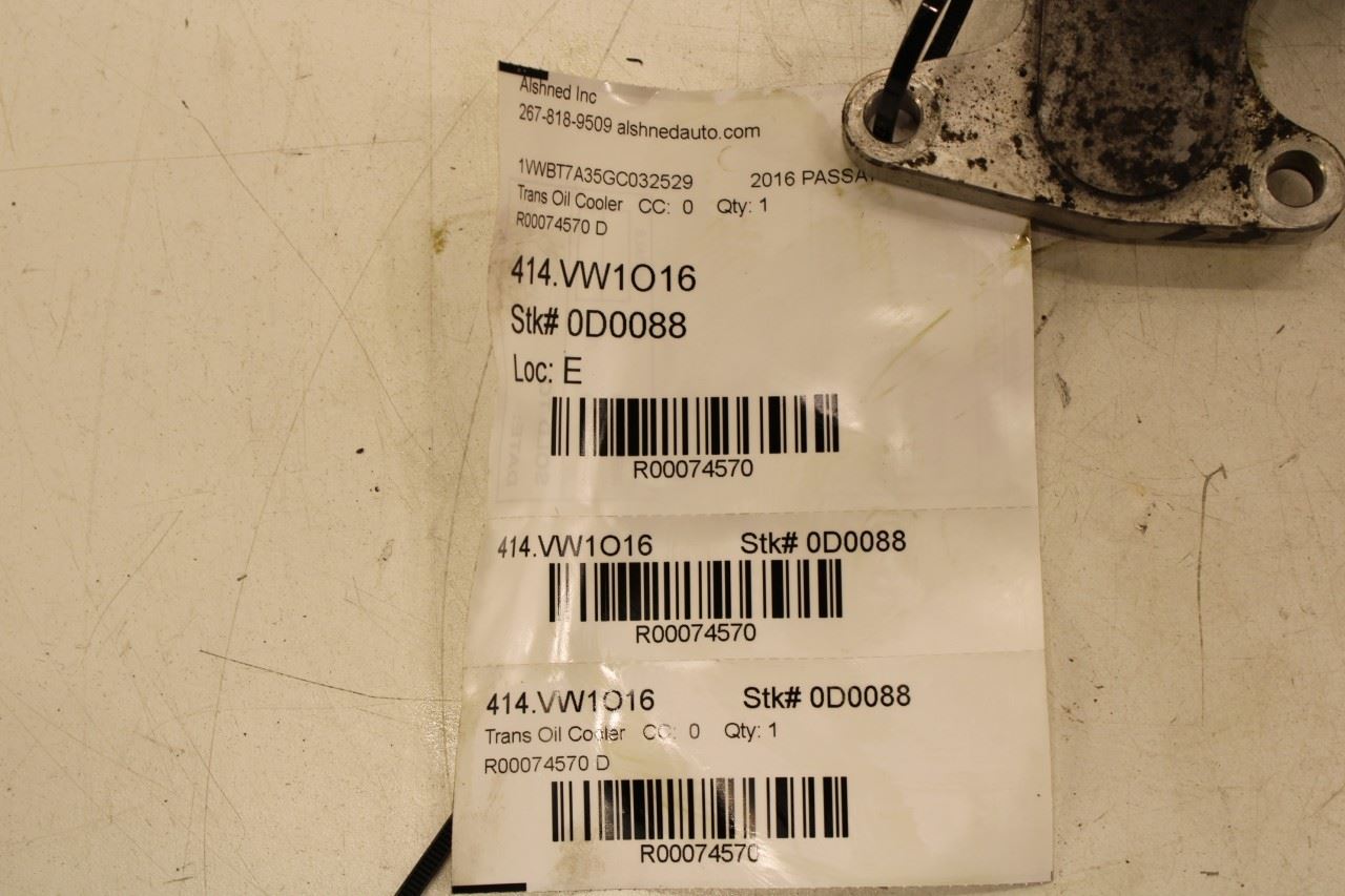 14-22 Volkswagen Passat SE 1.8L FWD Transmission Oil Cooler 09G-409-061-E *ReaD* - Alshned Auto Parts