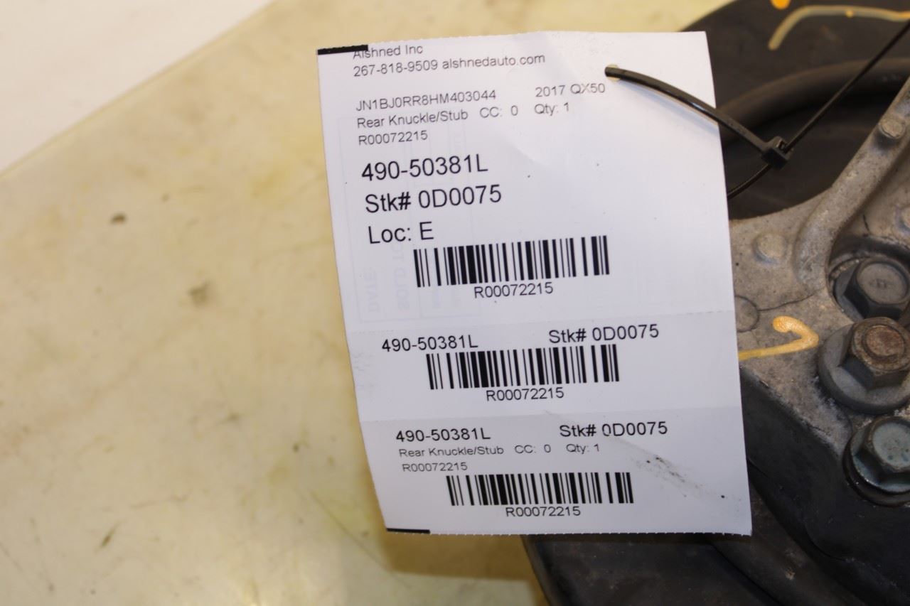 2014-2017 Infiniti QX50 Rear Left Driver Side Spindle Knuckle Hub 43019-1BA0B - Alshned Auto Parts