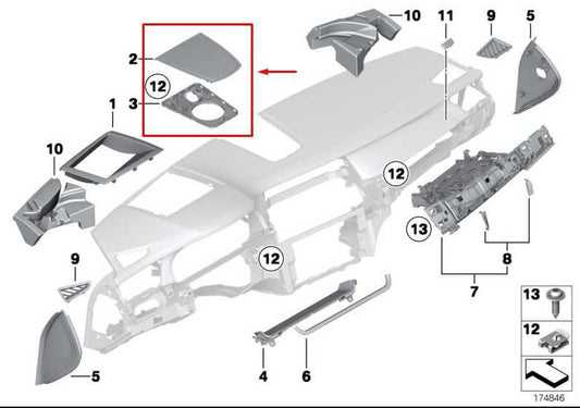 10-15 BMW 750Li xDrive Dash Instrument Panel Center Speaker w/ Trim 65139141501 - Alshned Auto Parts