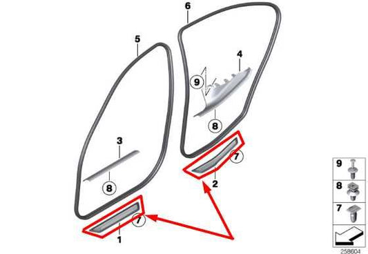 2015-16 BMW 435i Gran Coupe Front & Rear Sill Scuff Kick Plate Trim Set of 4 - Alshned Auto Parts