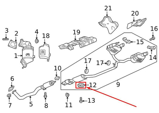 17-23 GMC Acadia SLT-1 3.6L AWD Exhaust Intermediate Pipe Front Hanger 84048841 - Alshned Auto Parts