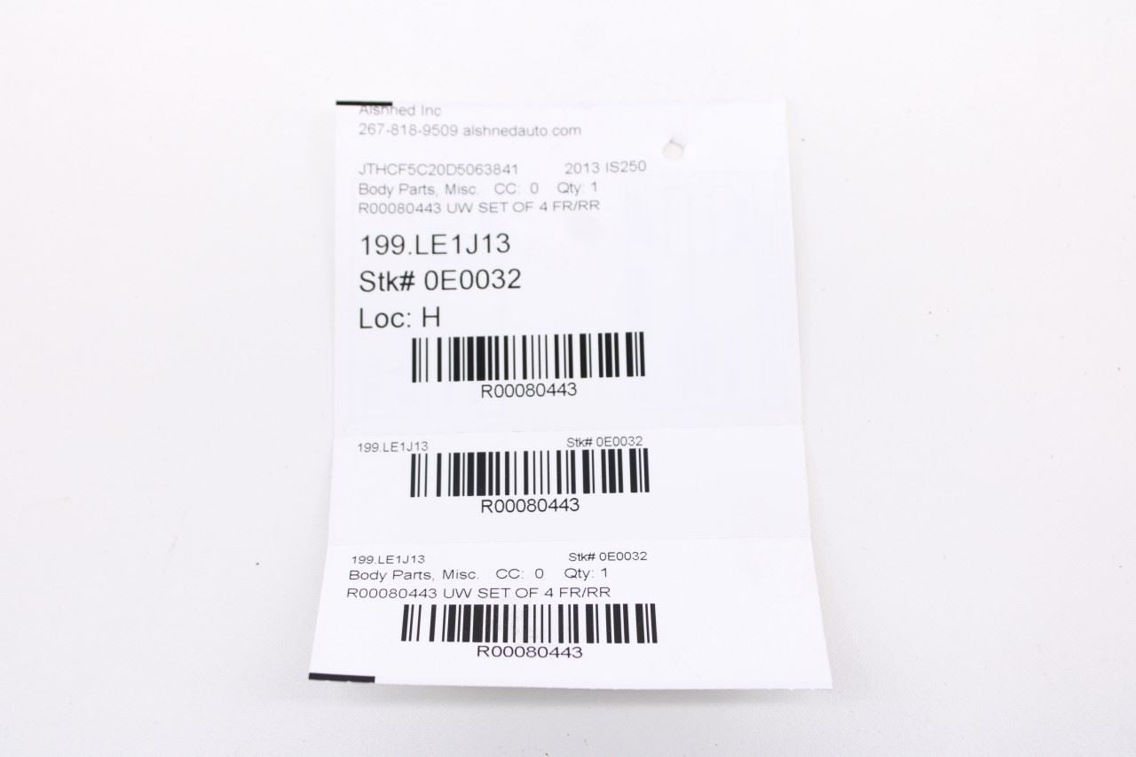 06-13 Lexus IS250 Front and Rear Right and Left Side Door Belt Molding Trim Set - Alshned Auto Parts
