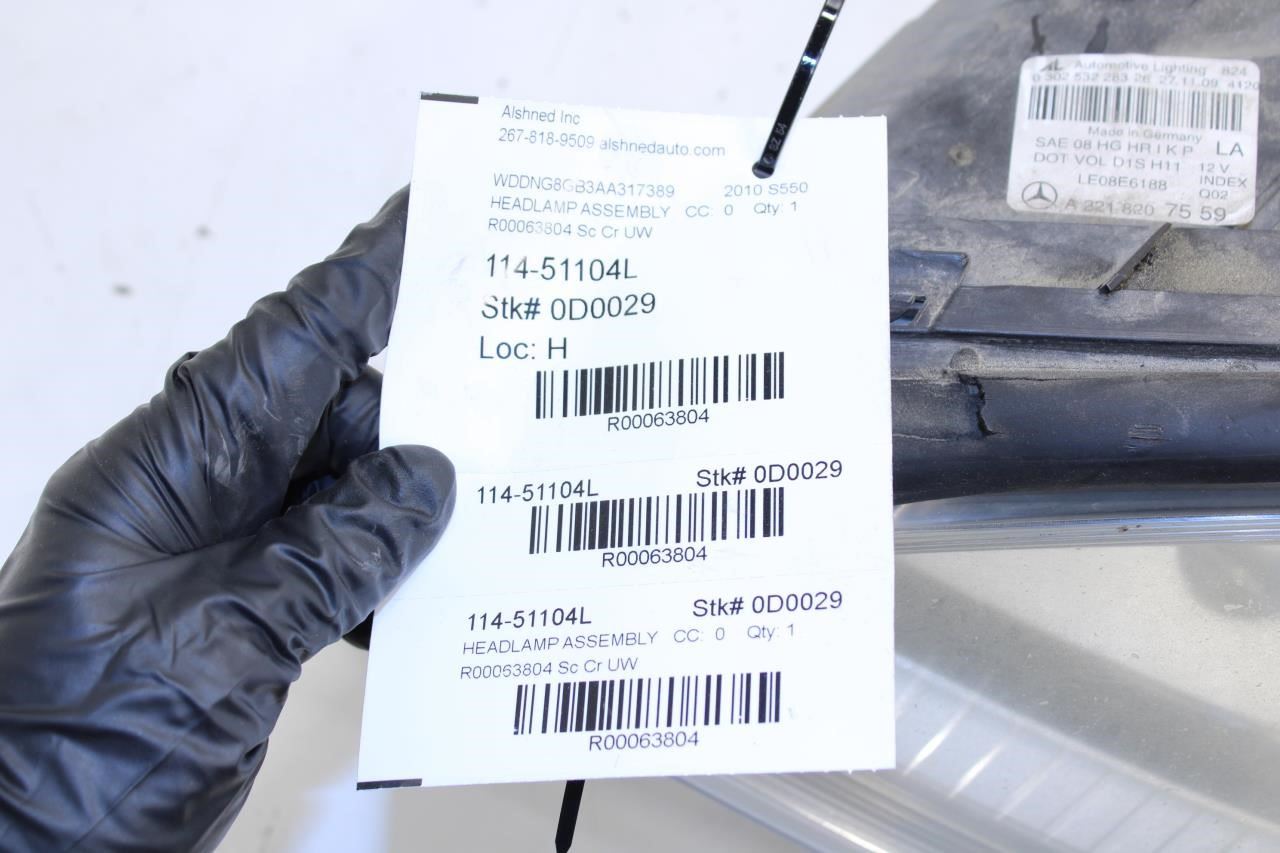10-11 Mercedes-Benz S550 Front Left Side Headlight Lamp 221-820-19-59 OEM *ReaD* - Alshned Auto Parts