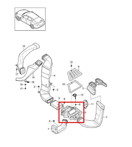 2012-16 Porsche Panamera 4 Front Left Floor Air Vent Distributor Upper w/ Motors - Alshned Auto Parts