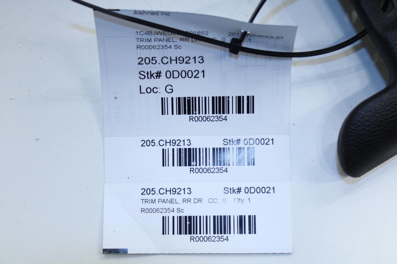 2011-2017 Jeep Wrangler Sahara Rear Right Passenger Door Trim Panel 1QJ38DX9AF - Alshned Auto Parts