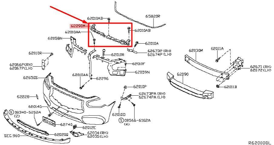 19-20 Infiniti QX60 FR Upper Radiator Core Support Bracket Tie Bar 62290-3JA0A - Alshned Auto Parts