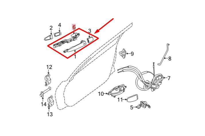 2016-2021 Nissan Maxima RR Left Driver Side Door Exterior Handle 82640-4RA0A OEM - Alshned Auto Parts