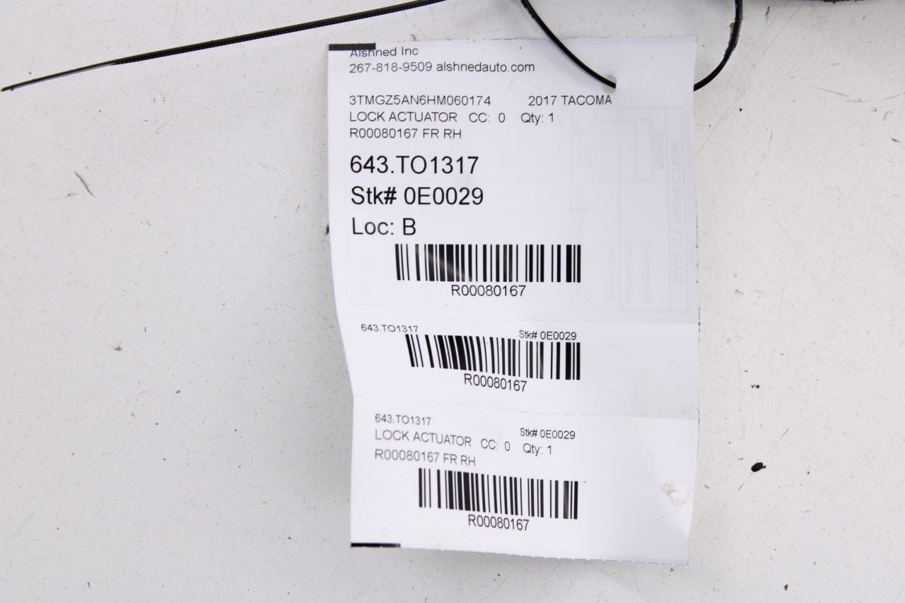 2016-2023 Toyota Tacoma Limited Front Right Door Lock Latch Actuator 69030-07020 - Alshned Auto Parts