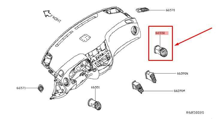 2014-2020 Infiniti QX60 Front RH Passenger Side Dash Air Vent Grille 68760-3KA2A - Alshned Auto Parts