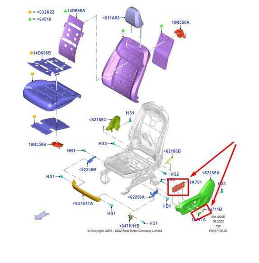 2016-2025 Ford Explorer Front Left Power Seat Adjustment Switch DG9Z-14A701-ABK - Alshned Auto Parts