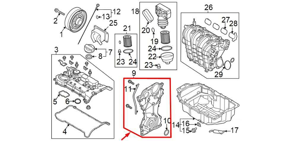 22-25 Hyundai Tucson SEL 2.5L Engine Front Timing Chain Cover 21350-2S050 *ReaD* - Alshned Auto Parts