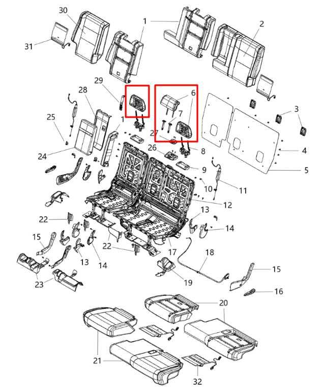 2014-21 Jeep Grand Cherokee Rear RH LH Side and Center 2nd Row Seat Headrest Set1