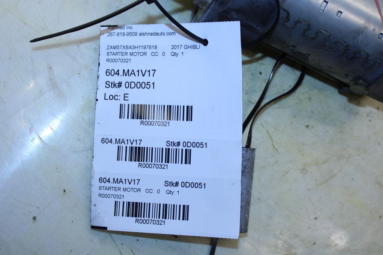 2017-2021 Maserati Ghibli 3L Engine Starter Motor 288457 OEM - Alshned Auto Parts