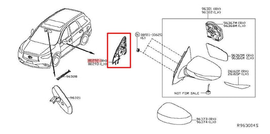 2014-2020 Infiniti QX60 Front Right Side Door Corner Inner Cover 80292-3JA0A OEM - Alshned Auto Parts