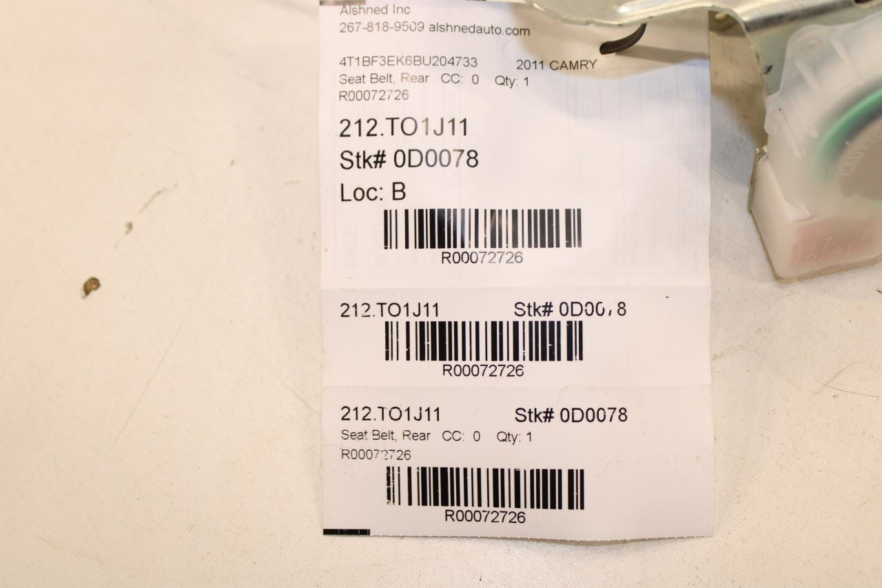 2007-11 Toyota Camry LE 2.5L Rear Left or Right Side 2nd Row Seat Belt Retractor - Alshned Auto Parts