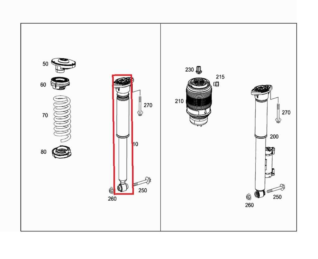 2015-21 Mercedes-Benz C300 4Matic Rear Suspension RH and LH Strut Shock Absorber1